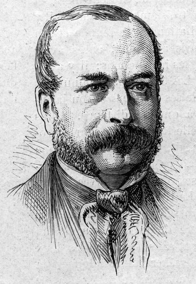 Retrato de Camille Rousset (1821-1892), historiador y académico francés. Grabado en "Le Monde Illustré" n°883 del 14 de marzo de 1874 de French School