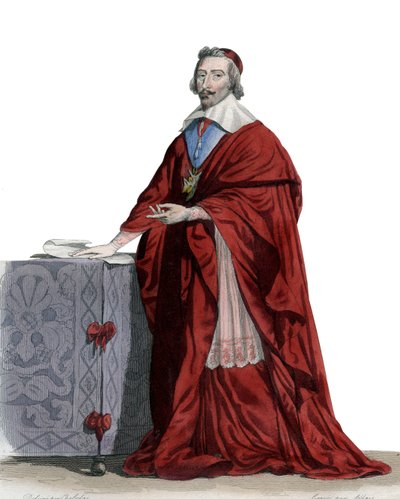 Retrato del Cardenal Richelieu (Armand Jean du Plessis) (1585-1642), clérigo, noble y estadista francés de French School