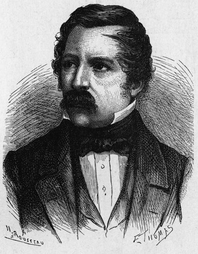 Retrato de Carl August von Steinheil (1801-1870), físico alemán, inventor en el campo de la telegrafía - en "Álbum de Ciencia; científicos ilustres; Grandes descubrimientos" 1896 de French School
