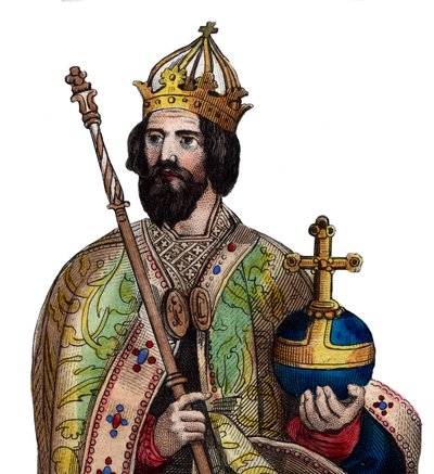 Retrato de Carlomagno (742-814), Rey de los Francos de French School