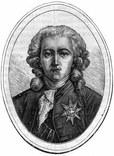 Retrato de Charles Alexandre de Calonne, político francés bajo Luis XVI (1734-1802), controlador financiero. Grabado en “Historia de los Papas-Reyes-Reinas y Emperadores a través de los siglos” por Maurice Lachatre de French School