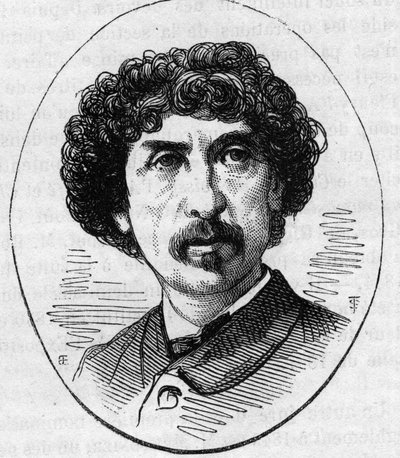 Retrato de Charles Garnier, arquitecto francés. Grabado en 