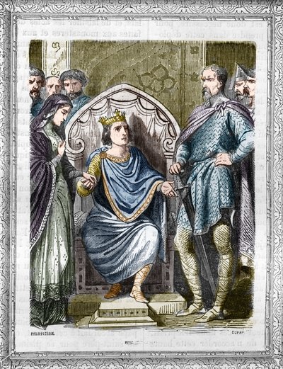 Retrato de Carlos III llamado el Simple (879-929). Grabado en 