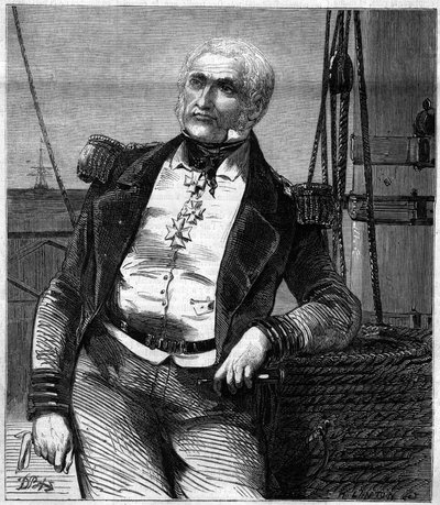 Retrato de Charles Napier (1786-1860), almirante y político escocés. Grabado en “Le Monde Illustré” n°188 del 17 de noviembre de 1860. de French School