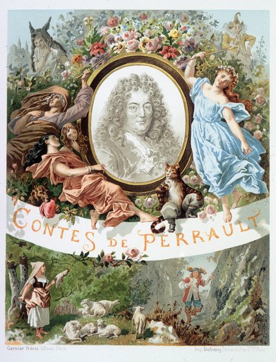 Retrato de Charles Perrault - Frontispicio de “Cuentos de Perrault” de French School