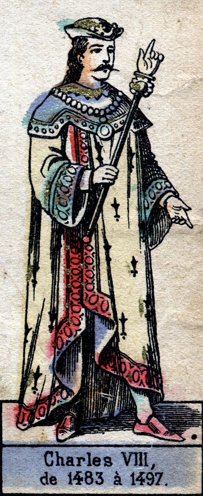 Retrato de Carlos VIII de Francia o Carlos VIII el Afable (1470-1498) (Dinastía de los Capetos). Ilustración de finales del siglo XIX. de French School