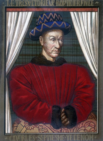 Retrato de Carlos VII (1403 - 1461), Rey de Francia de French School