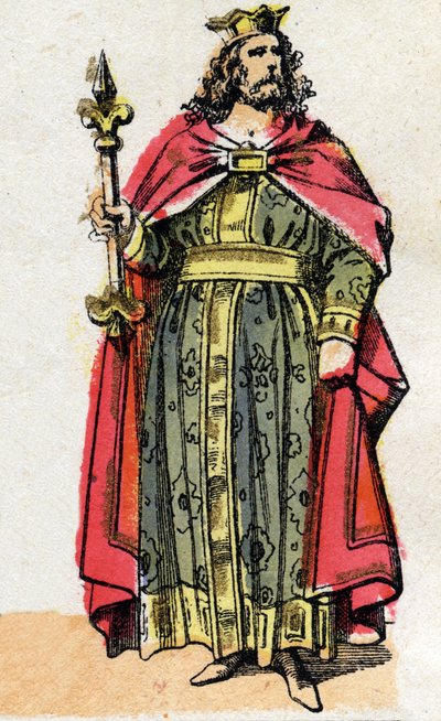 Retrato de Childeberto I (v. 497 - 558), Rey de los Francos. de French School