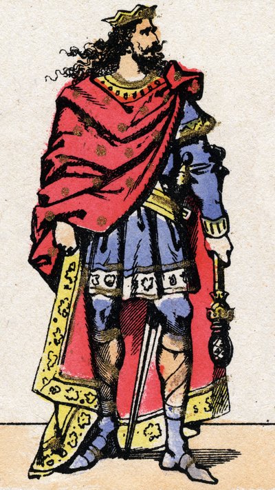 Retrato de Childerico II, Rey de los Francos de 670 a 673. de French School