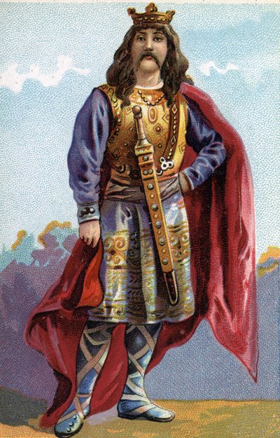 Retrato de Chilperico I, rey de los francos de 561 a 584. de French School