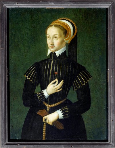Retrato de Claude de Francia (1499-1524) Reina de Francia y esposa de Francisco I. Pintura anónima del siglo XVI. Dim. 0,28x0,21 m. Chantilly, Museo Condé de French School