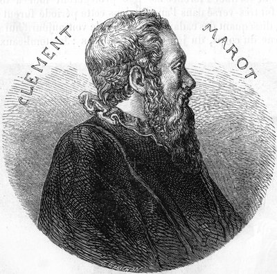 Retrato de Clément des Marets, conocido como Marot (1496-1544), poeta. En “Histoire Populaire de la France”, circa 1885. Grabado. de French School
