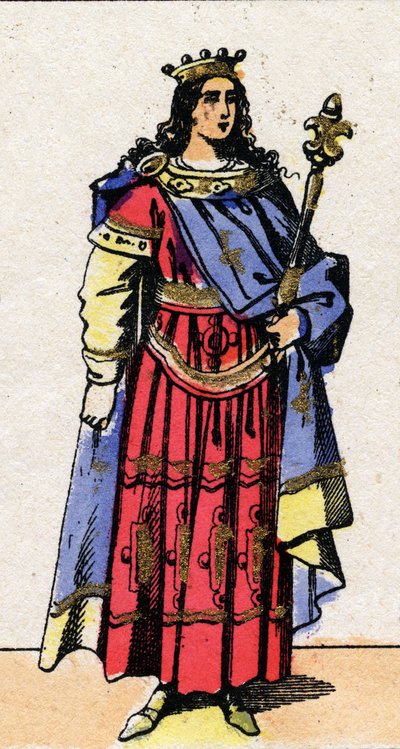Retrato de Clovis III, Rey de los Francos de 691 a 695. de French School