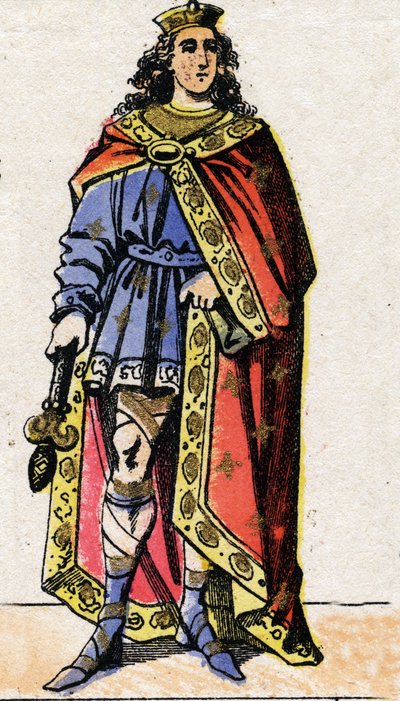 Retrato de Clodoveo II, Rey de los Francos (v.633-657). de French School