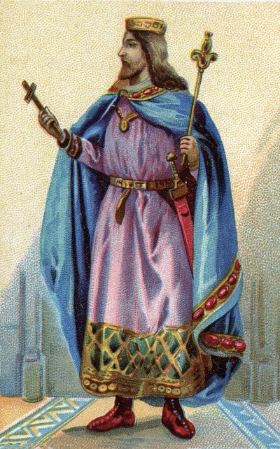 Retrato de Clodoveo, Rey de los Francos de 481 a 511. de French School