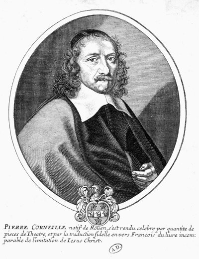 Retrato de Corneille. Grabado del siglo XIX de French School