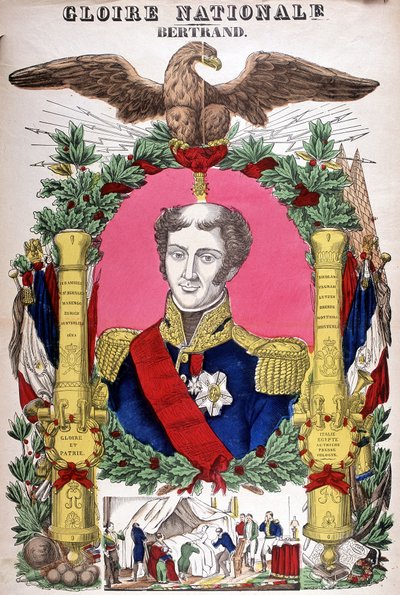 Retrato del Conde Bertrand (1773 - 1844), general francés. Imagen de Epinal de French School