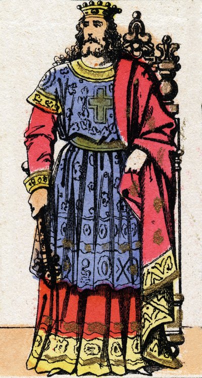 Retrato de Dagoberto I (c. 600-639) rey de Austrasia (623 a 629), rey de todos los Francos (629 a 634), rey de Neustria y Borgoña (634 a 639). de French School