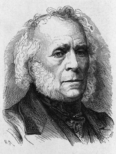 Retrato de David Brewster (1781 - 1868) - en “Album de la Ciencia; eruditos ilustres; Grandes descubrimientos” 1896. de French School
