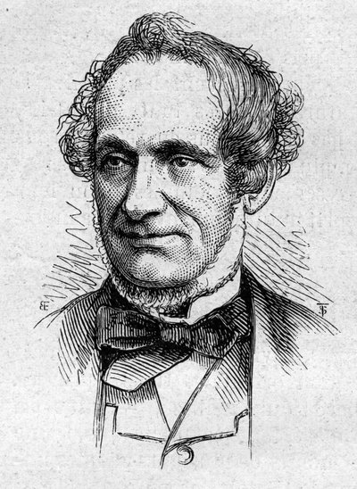 Retrato de Desire Nisard (1806-1888), ensayista y académico francés. Grabado en 