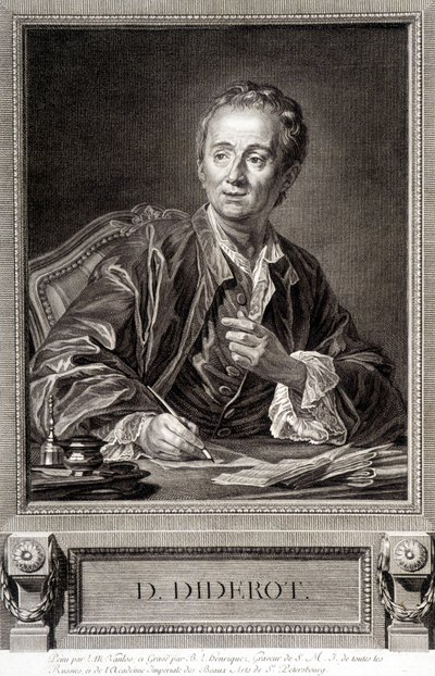 Retrato de Diderot de la Enciclopedia de Diderot y Alembert de French School