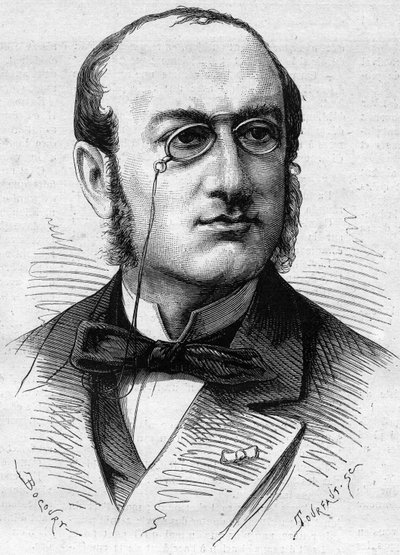 Retrato de Edme Albert Gigot (1835-1913), prefecto de policía francés. Grabado en "Le Monde Illustré" n°1104 del 25 de mayo de 1878 de French School
