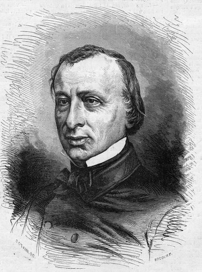 Retrato de Édouard Lefèvre de Laboulaye (1811-1883), abogado y político francés. Grabado en 