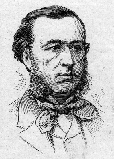 Retrato de Elme Marie Caro (1826-1887), filósofo francés. Grabado en "Le Monde Illustré" n°883 del 14 de marzo de 1874 de French School