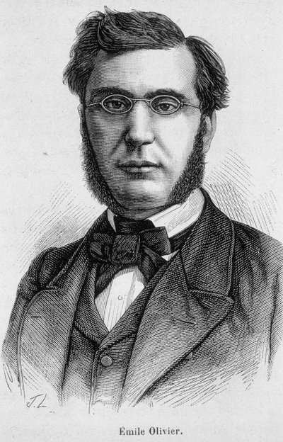 Retrato de Emile Ollivier (o Olivier), político francés (1825 -1913) - en “L