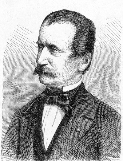 Retrato de Engerth, ingeniero austriaco - en "Álbum de Ciencia; científicos ilustres; Grandes descubrimientos" 1896 de French School