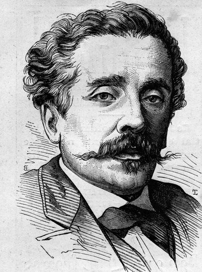 Retrato de Ernest Lacan (1829-1879), periodista y escritor francés. Grabado en "Le Monde Illustré" n°1141 del 8 de febrero de French School