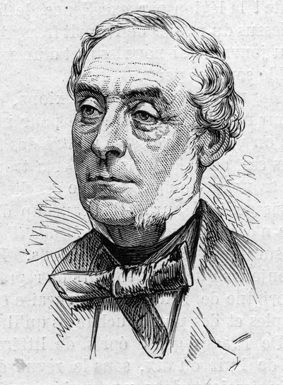 Retrato de Ernest Legouvé (1807-1903), poeta, novelista, dramaturgo, ensayista y académico francés. Grabado en "Le Monde Illustré" n°883 del 14 de marzo de 1874. de French School