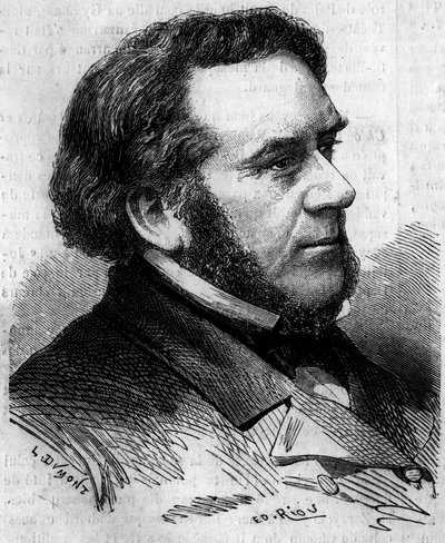 Retrato de Eugene Bethmont (1804-1860), abogado y político francés, ex Ministro de Justicia. Grabado en "Le Monde Illustré" n°156 del 7 de abril de 1860. de French School