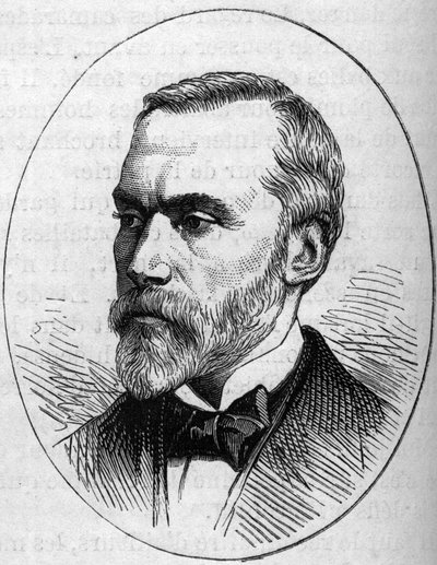 Retrato de Eugène Guillaume (1822-1905), escultor francés. Grabado en “Le Monde Illustré” n°890 del 2 de mayo de 1874. de French School