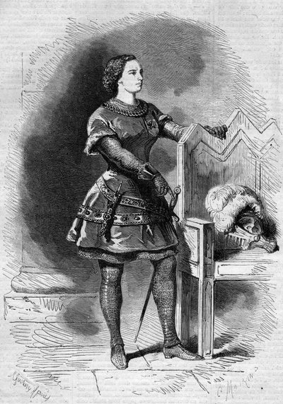 Retrato de Felicita Vestvali (1824-1880), cantante polaca, en el papel de Romeo en el primer acto de “Romeo y Julieta” en la Ópera de París de French School