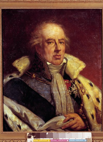 Retrato de Francois - Alexandre - Frederic, Duque de la Rochefoucauld Liancourt, economista (1747 - 1837) representado en traje de Par de Francia bajo la Restauración. Versalles. Museo del Castillo. de French School