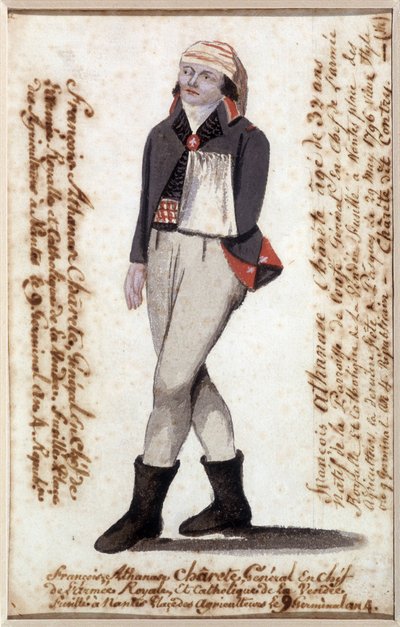 Retrato de François Athanase de Charette de la Contrie (1763-1796), con el brazo en cabestrillo, líder realista de la Vendée - Musée Dobrée, Nantes de French School