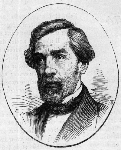 Retrato de Francois Jouffroy (1806-1882), escultor francés. Grabado en "Le Monde Illustré" n°890 del 2 de mayo de 1874 de French School