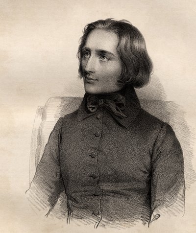 Retrato de Franz Liszt (1811-86) virtuoso del piano y compositor húngaro de French School
