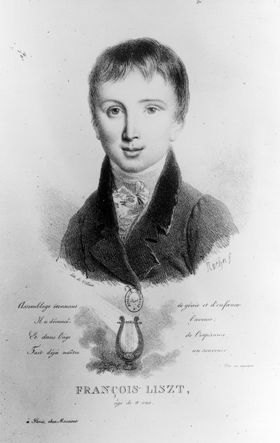 Retrato de Franz Liszt (1811-86) a los 11 años de French School