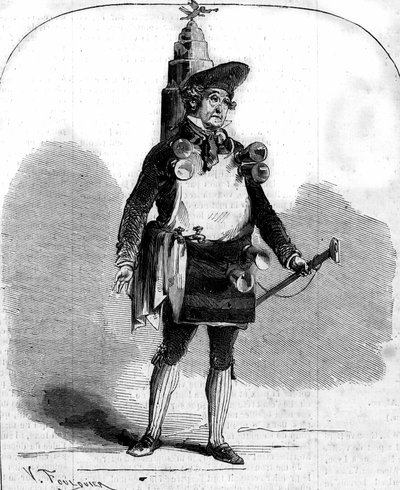 Retrato de Frédérick Lemaître (1800-1876), comediante francés en “Le Marchand de coco” de Adolphe d