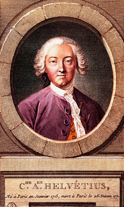 Retrato del filósofo francés Claude Adrien Helvetius (1715-1771), grabado. 1772 de French School
