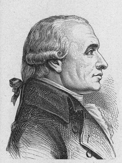 Retrato de Gaspard Monge, Conde de Peluse (1746 - 1818), matemático francés - en “Album de la Ciencia; científicos ilustres; Grandes descubrimientos” 1896. de French School