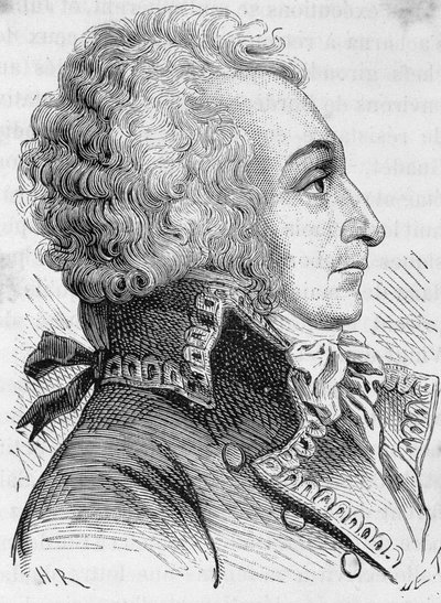 Retrato del General Alexandre Vizconde de Beauharnais (1760-1794), acusado de haber defendido mal Maguncia en 1793, fue guillotinado - en "L