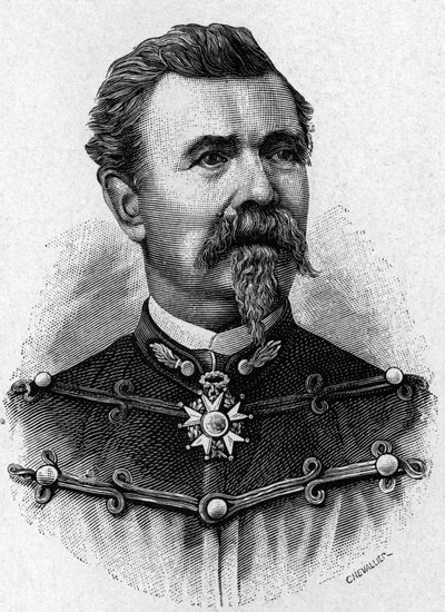 Retrato del General de Reffye - en “Album de la Ciencia; científicos ilustres; Grandes descubrimientos” 1896. de French School