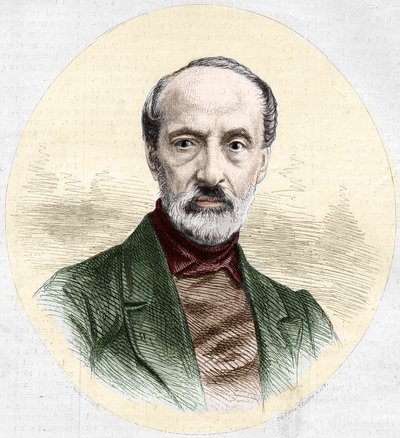 Retrato de Giuseppe Mazzini (1805-1872), político y nacionalista italiano. Grabado en 