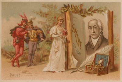 Retrato de Goethe y escena de Fausto de French School
