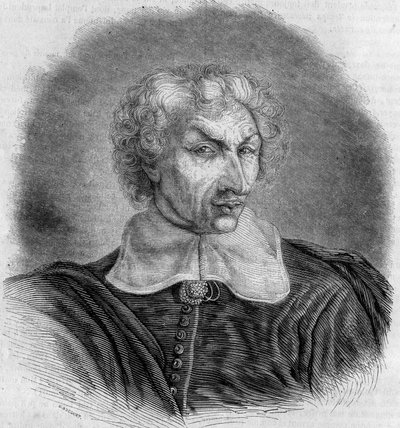 Retrato de Gui (Guy) Patin (1601-1672), médico y escritor francés. Grabado de Bocour en “Le Magasin pittoresque” de French School