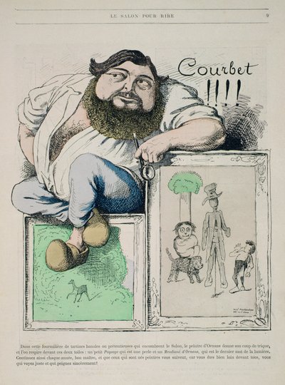 Retrato de Gustave Courbet (1819-77) ilustración de Gill Revue, pub. por Marchandeau, 1868 de French School