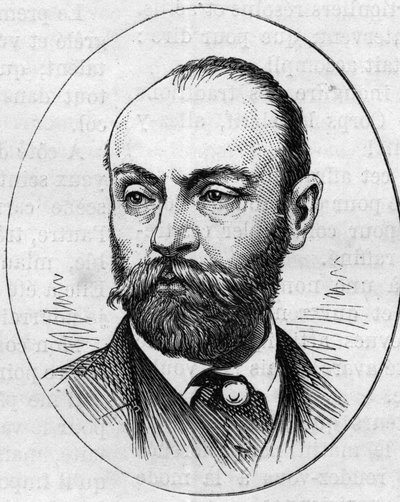 Retrato de Gustave Rodolphe Clarence Boulanger (1824-1888), pintor francés. Grabado en “Le Monde Illustré” n°890 del 2 de mayo de 1874 de French School